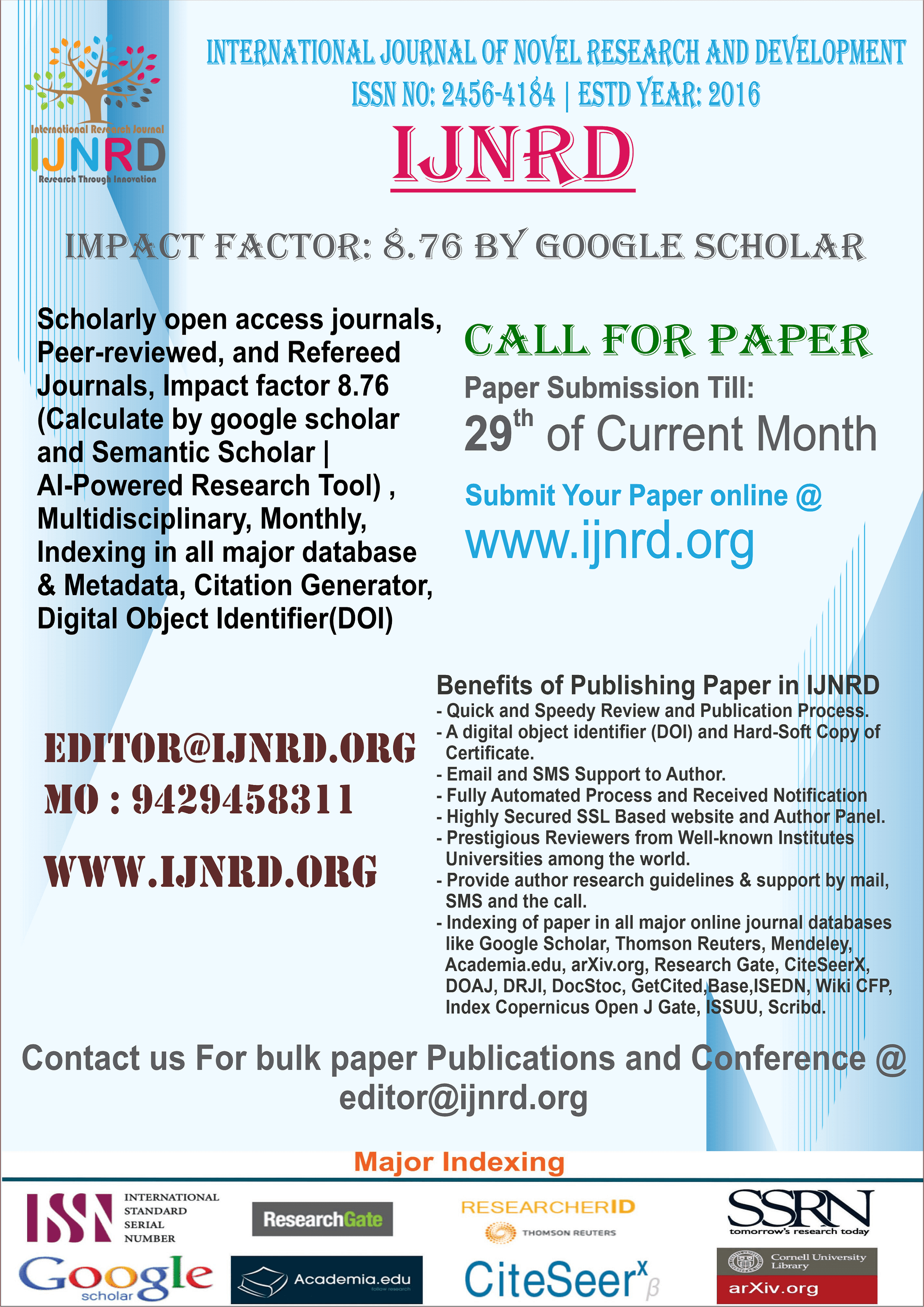 ugc approved journal for research paper publication